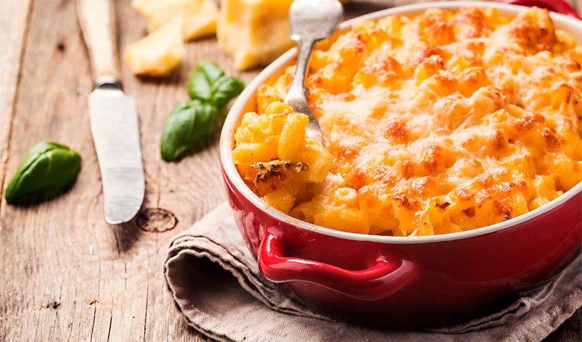 Macarrão De Forno Com Queijo E Presunto